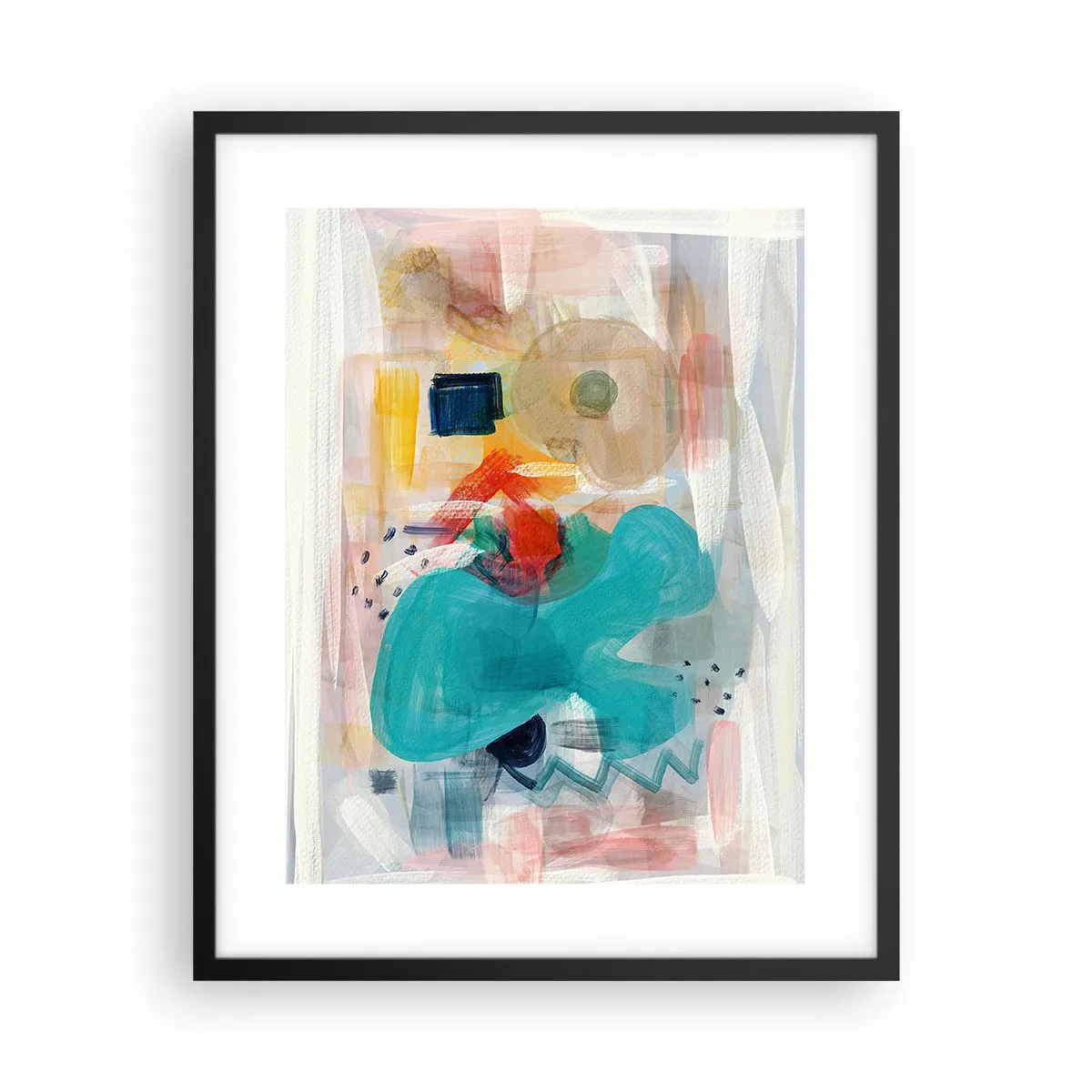 Poster in einem schwarzem Rahmen - Buntes Spiel - 40x50 cm