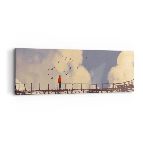 Bild auf Leinwand - Leinwandbild - Blaue Sehnsucht - 90x30 cm