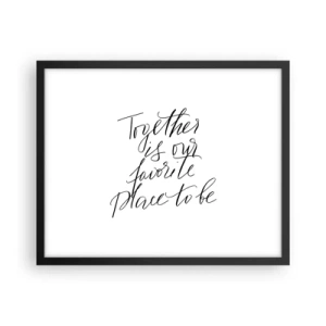 Poster in einem schwarzem Rahmen - Fühlst du das auch? - 50x40 cm