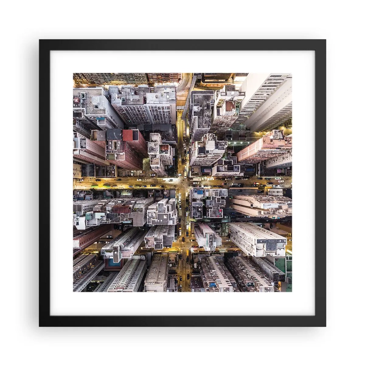 Poster in einem schwarzem Rahmen - Grüße aus Hongkong - 40x40 cm