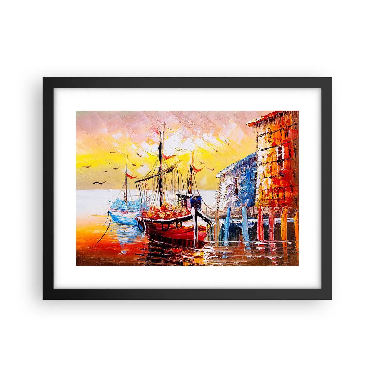 Poster in einem schwarzem Rahmen - Glückliche Rückkehr - 40x30 cm