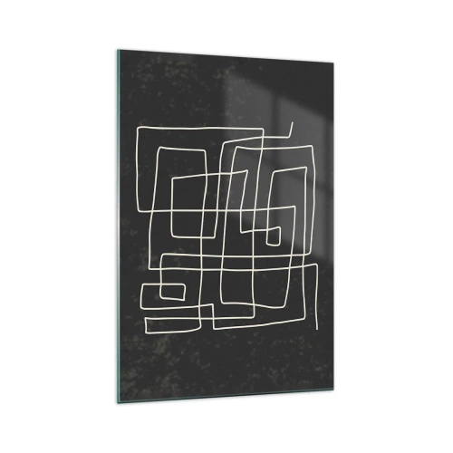 Glasbild - Bild auf glas - Abstraktes geometrisches Muster auf dunklem Hintergrund - 70x100cm - Nicht so einfach - Moderne Wanddekoration für Wohnzimmer und Schlafzimmer ARTTOR