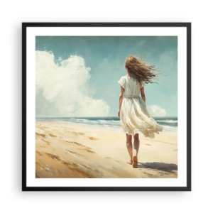 Poster in einem schwarzem Rahmen - Der Sonne und dem Wind begegnen - 60x60 cm