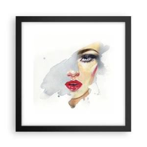 Poster in einem schwarzem Rahmen - Abspiegeln in einem Wassertropfen - 30x30 cm