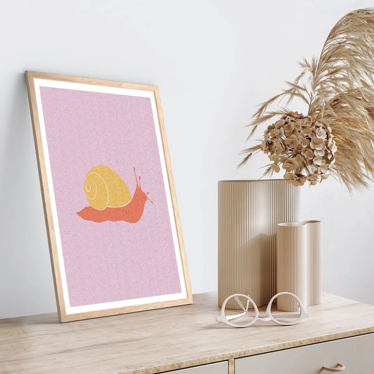 Poster in einem Rahmen aus heller Eiche - Es gibt keine Eile - 30x40 cm