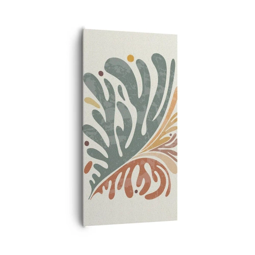 Bild auf Leinwand - Leinwandbild - Mehrfarbiges Blatt - 65x120 cm