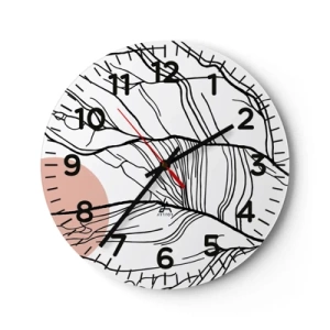 Wanduhr - Glasuhr - In einem Netz aus Zweigen - 40x40 cm