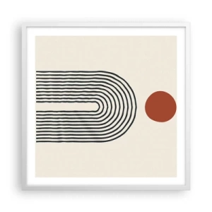 Poster in einem weißen Rahmen - Magnetismus von Formen und Farben - 60x60 cm