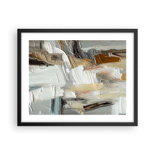 Poster in einem schwarzem Rahmen - Bunte Schichten - 50x40 cm