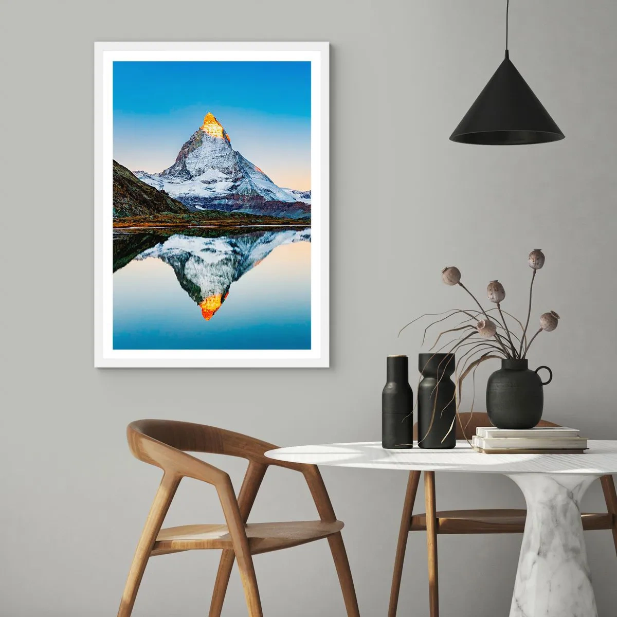 Poster in einem weißen Rahmen - Zwei Welten - 50x70 cm