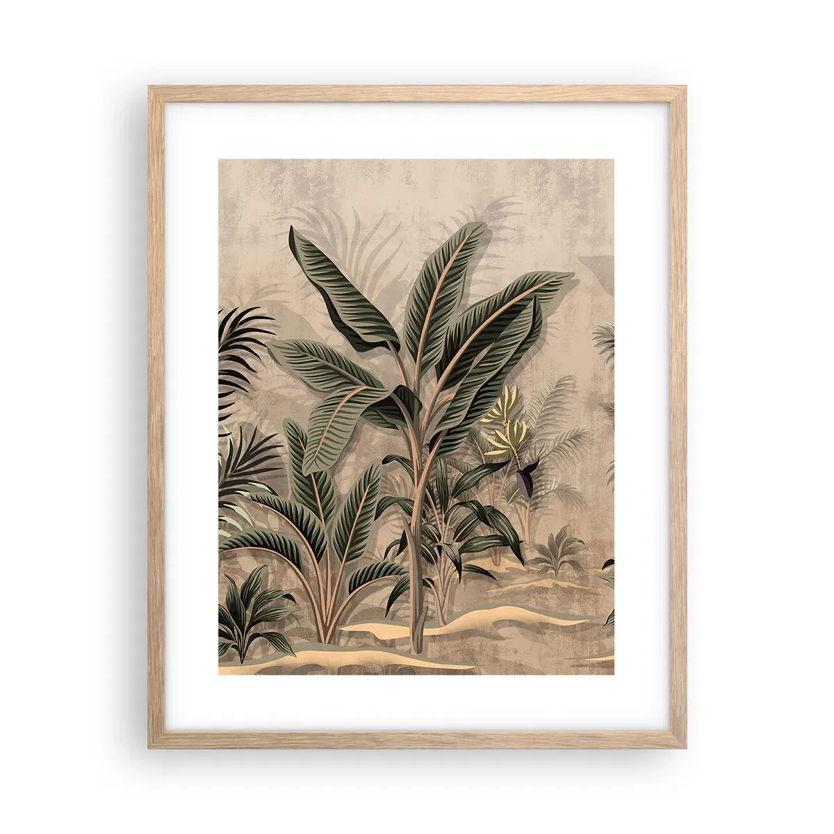 Poster in einem Rahmen aus heller Eiche - Eine Gravur im Kolonialstil - 40x50 cm