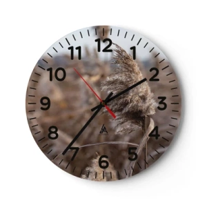 Wanduhr - Glasuhr - Zeit, mit dem Wind zu gehen - 40x40 cm