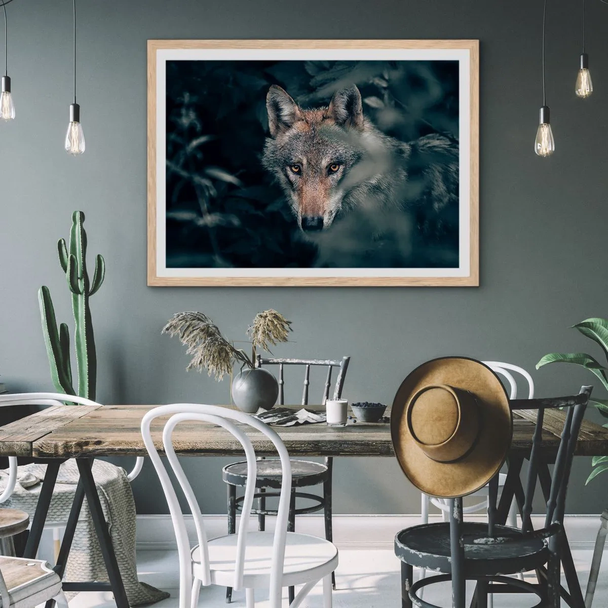 Poster in einem Rahmen aus heller Eiche - Jäger - 50x40 cm