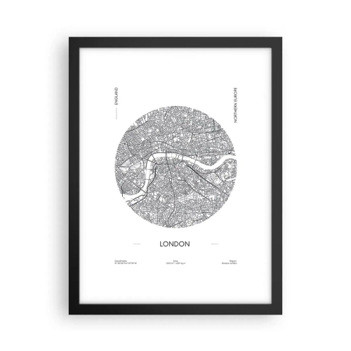 Poster in einem schwarzem Rahmen - Anatomie von London - 30x40 cm