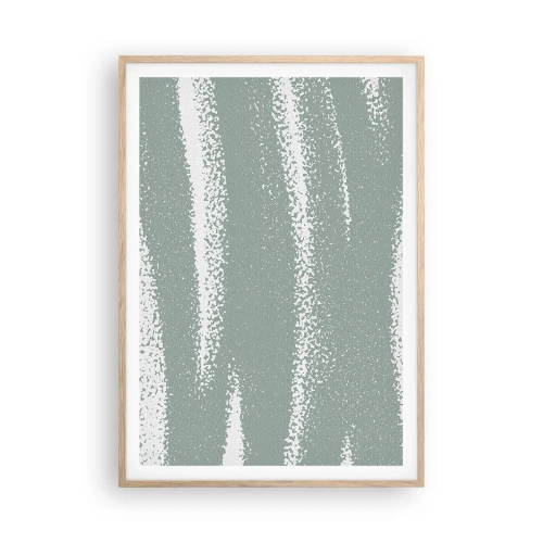 Poster in einem Rahmen aus heller Eiche - Abstraktion im Winterklima - 70x100 cm