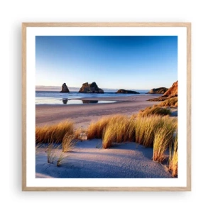 Poster in einem Rahmen aus heller Eiche - Für Friedenssuchende - 60x60 cm