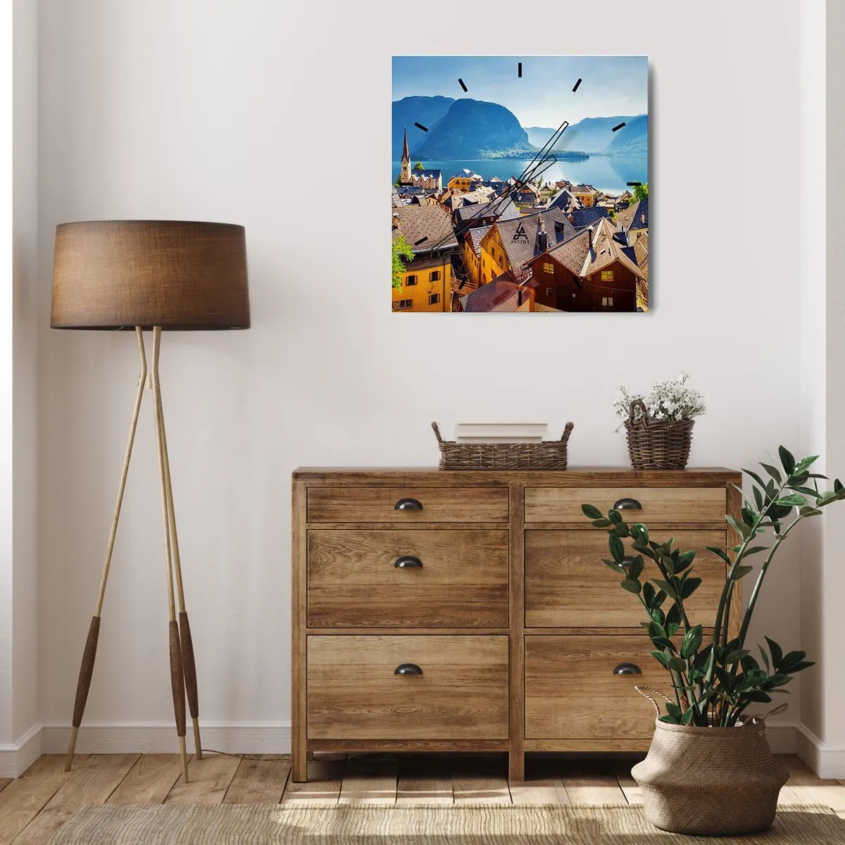 Wanduhr - Glasuhr - Es könnte nicht malerischer sein - 40x40 cm