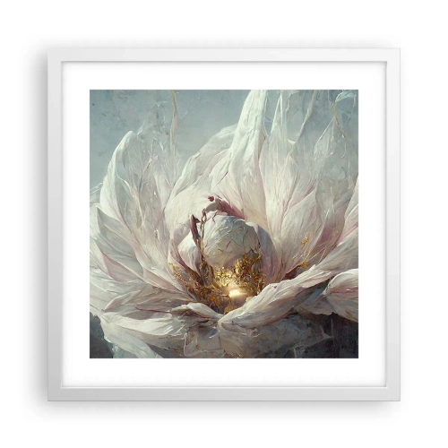 Poster in einem weißen Rahmen - Sie blüht alle hundert Jahre einmal - 40x40 cm