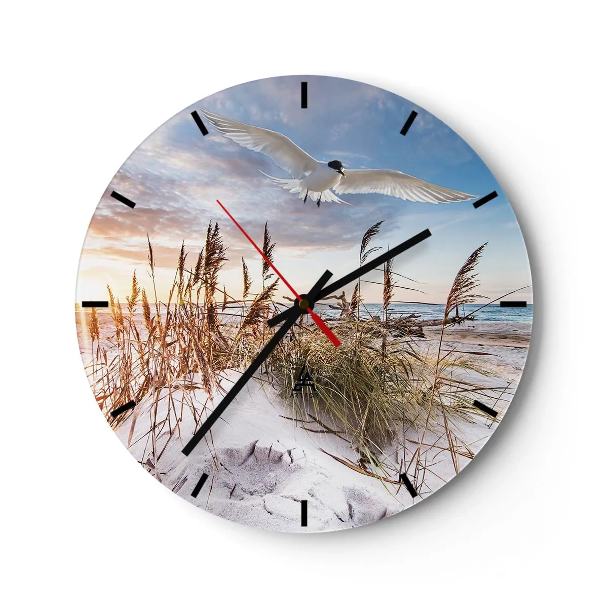 Wanduhr - Glasuhr - Wind vom Meer - 40x40 cm