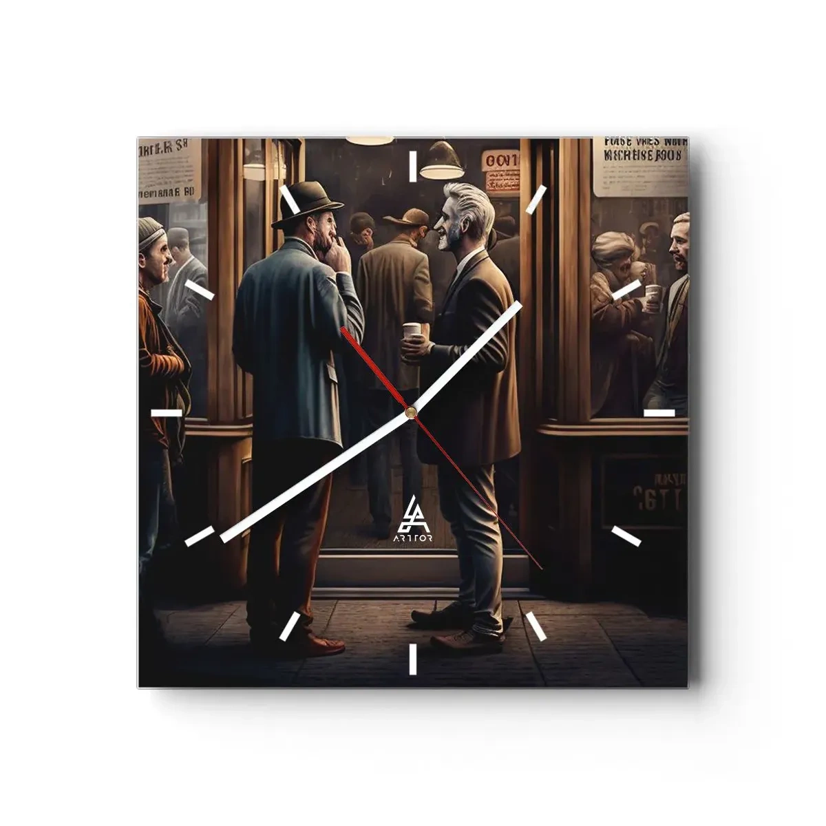 Wanduhr - Glasuhr - Gute Zeit des Tages - 40x40 cm