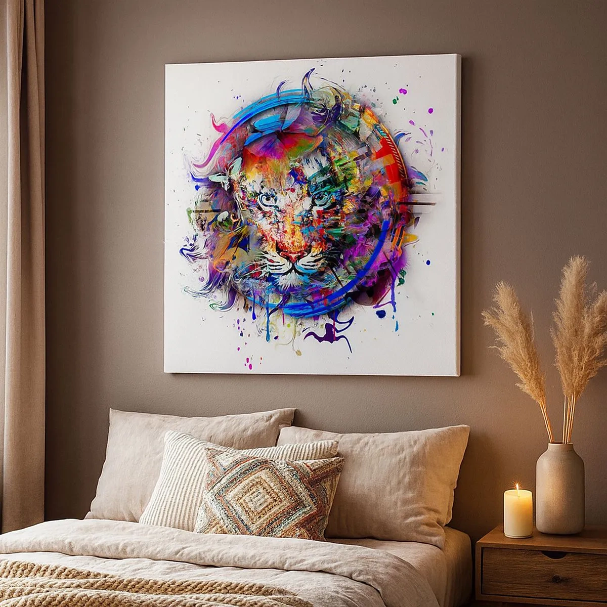 Bild auf Leinwand - Leinwandbild - Es lauert hinter einem Regenbogenschleier - 30x30 cm