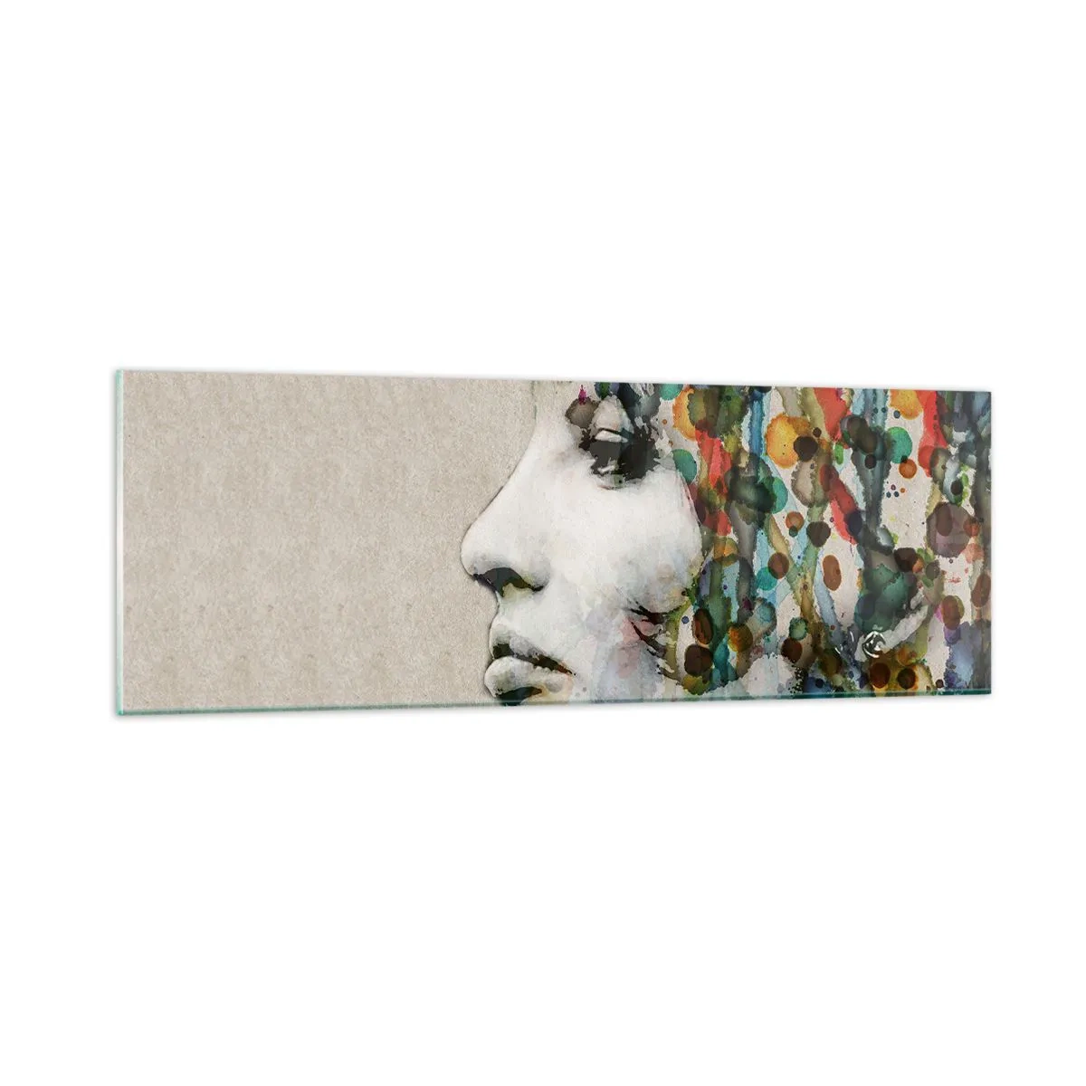 Glasbild - Bild auf glas - Sie tauchte aus dem Grau auf - 90x30 cm