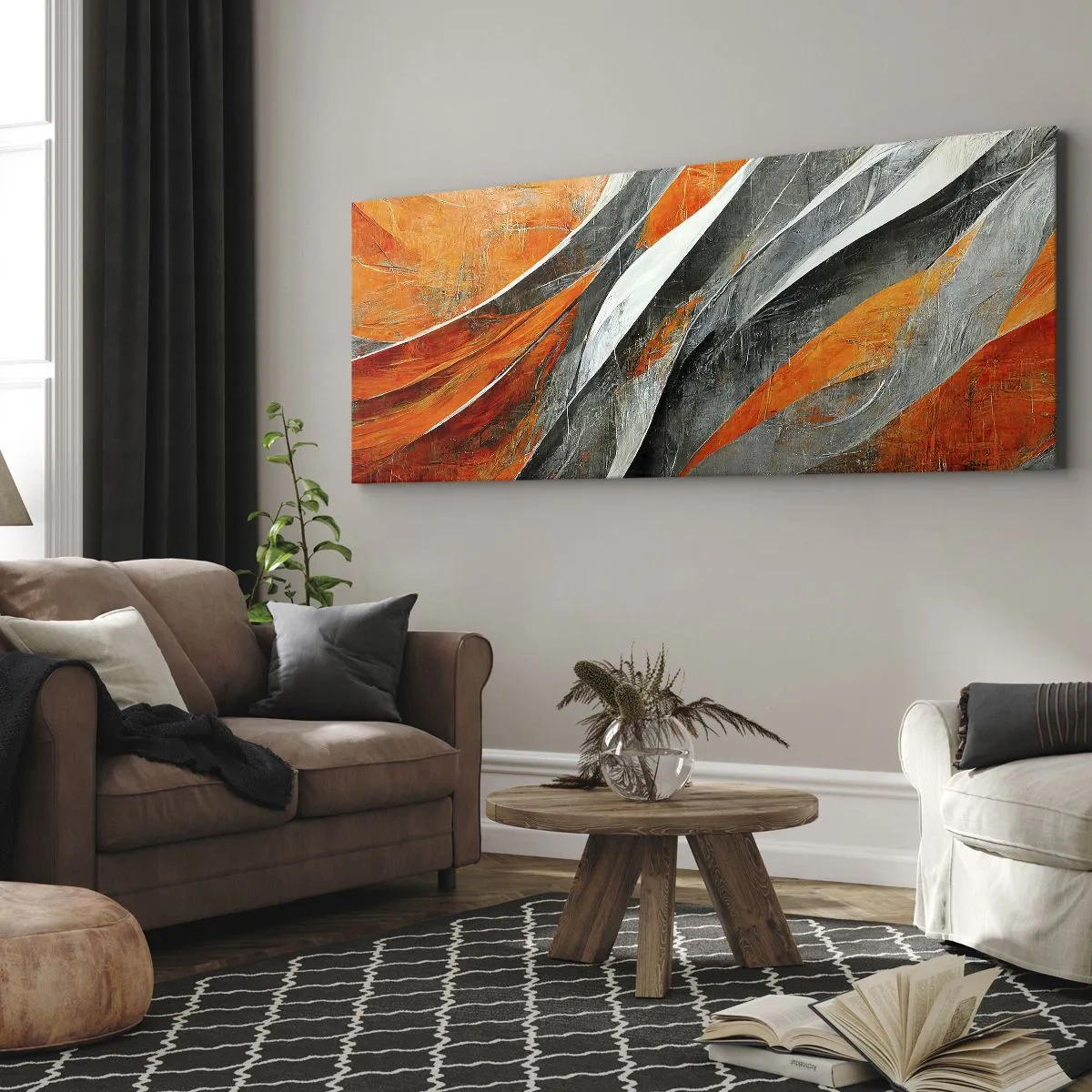 Bild auf Leinwand - Leinwandbild - Hitze und Kälte - 90x30 cm
