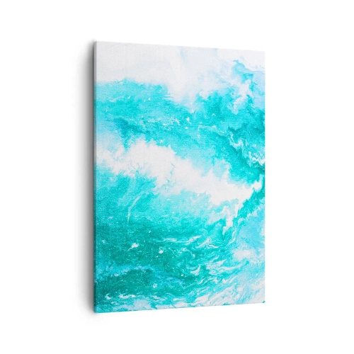 Bild auf Leinwand - Leinwandbild - Abstrakter Wirbel in Blautönen - 50x70cm - Im Kern des Elements - Moderne Wanddekoration für Wohnzimmer und Schlafzimmer ARTTOR