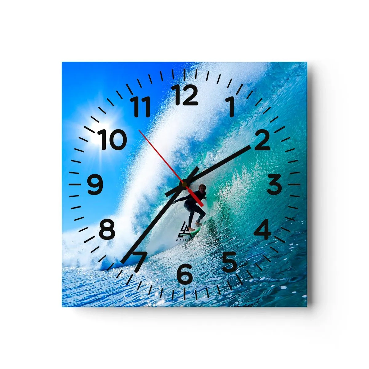 Wanduhr - Glasuhr - Durch das große Blau - 40x40 cm
