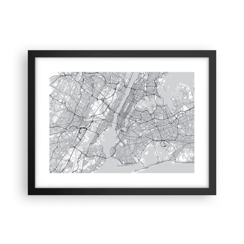 Poster in einem schwarzem Rahmen - Die Anatomie einer Metropole - 40x30 cm