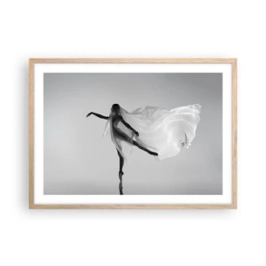 Poster in einem Rahmen aus heller Eiche - Leichtigkeit und Anmut - 70x50 cm