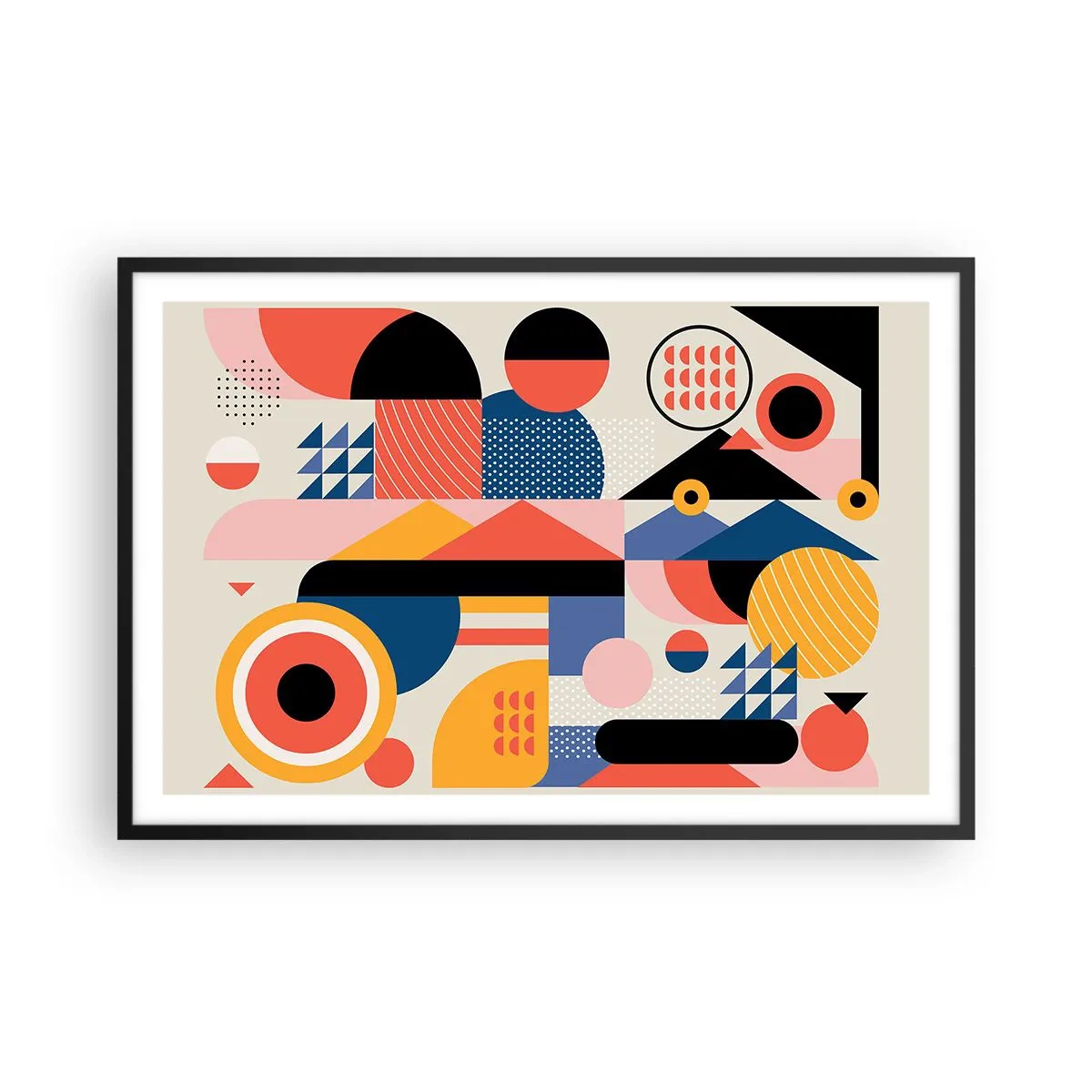 Poster in einem schwarzem Rahmen - Komposition: Na, los, spiel! - 91x61 cm