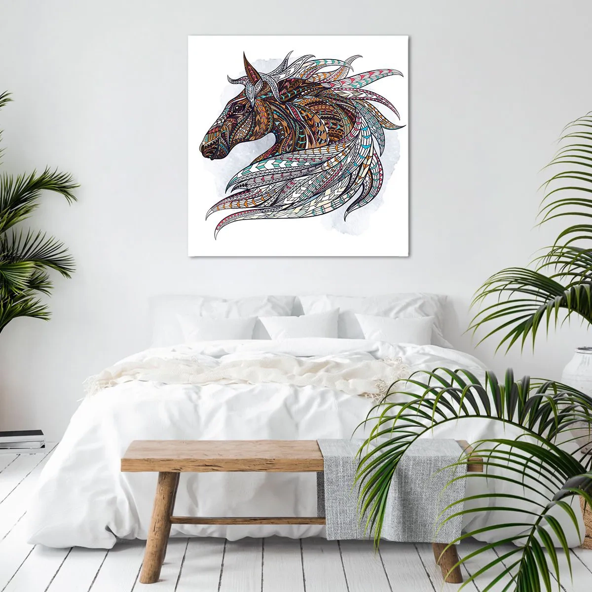 Bild auf Leinwand - Leinwandbild - Keltisches Kriegsross - 40x40 cm