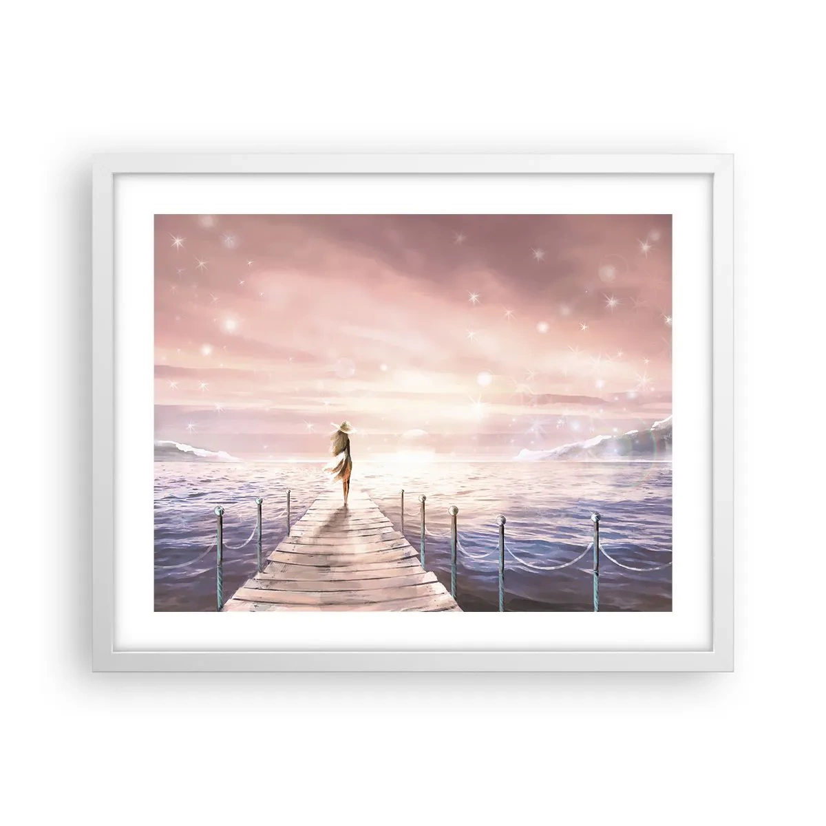 Poster in einem weißen Rahmen - Im Licht eines Traums - 50x40 cm