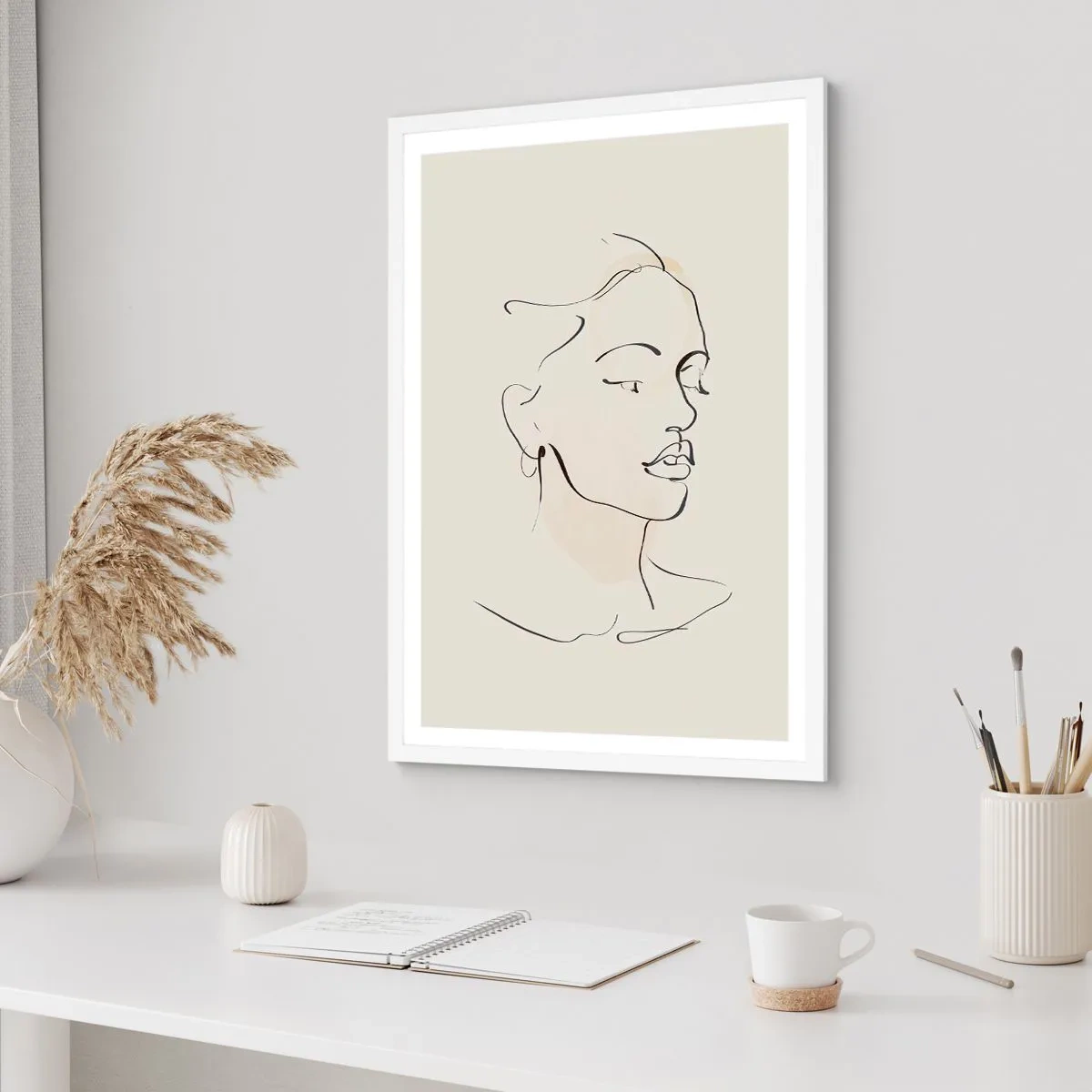 Poster in einem weißen Rahmen - Eine bestimmte Linie - 30x40 cm