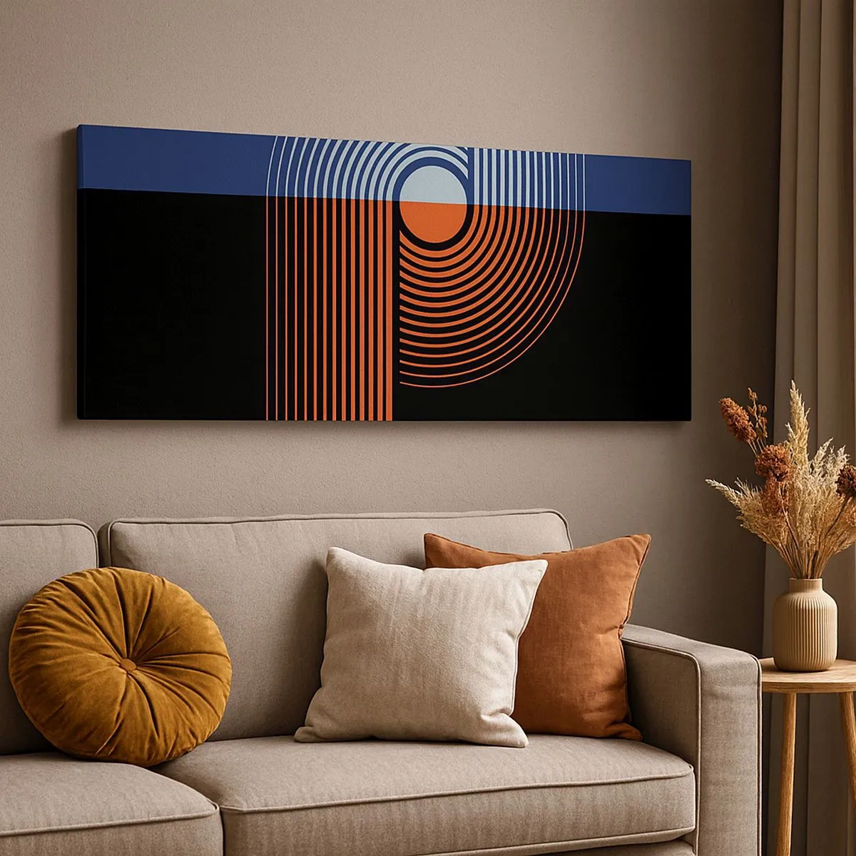 Bild auf Leinwand - Leinwandbild - In einer geometrischen Umarmung - 100x40 cm