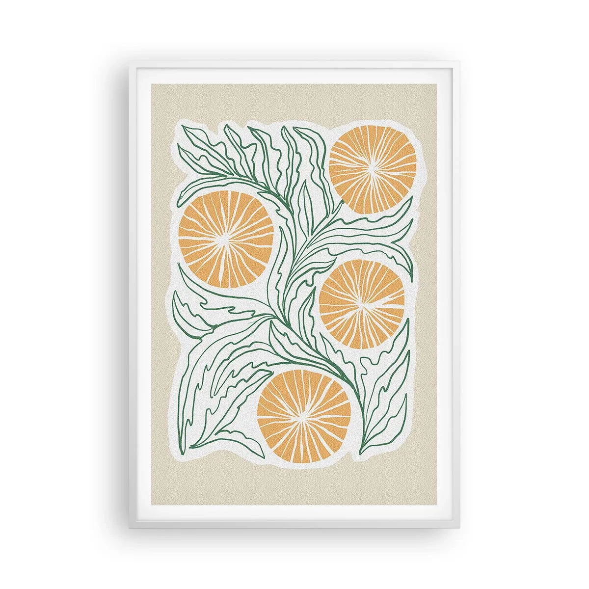 Poster in einem weißen Rahmen - Ethnisch mit einem Hauch von Abstraktion - 70x100 cm