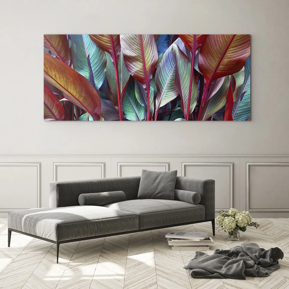 Glasbild - Bild auf glas - Buntes Dickicht - 100x40 cm