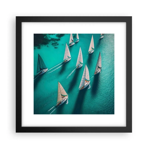 Poster in einem schwarzem Rahmen - Im Wettbewerb mit dem Wind - 30x30 cm