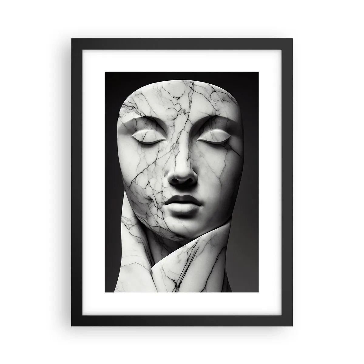 Poster in einem schwarzem Rahmen - Marmorformen - 30x40 cm