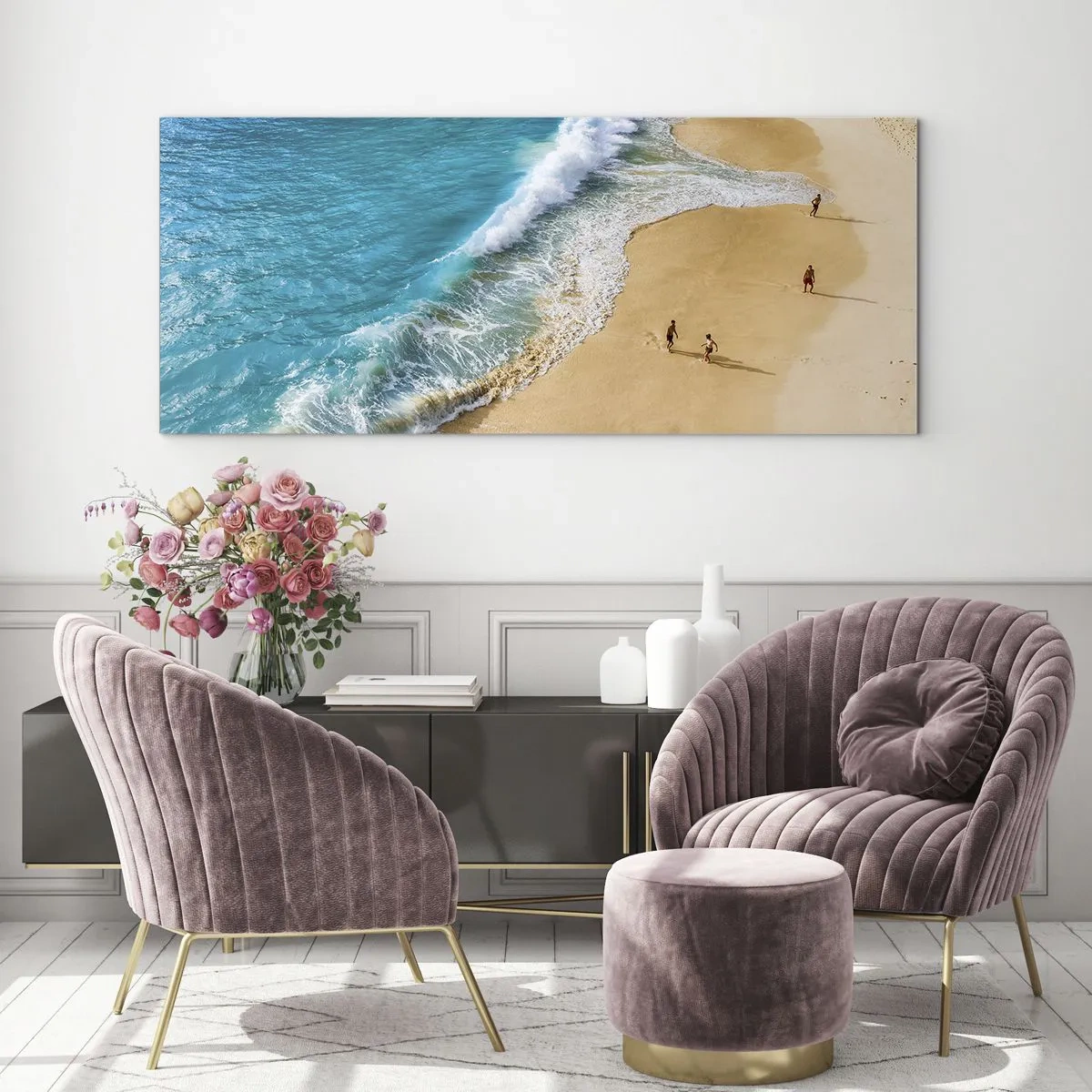 Glasbild - Bild auf glas - Und dann die Sonne, der Strand… - 100x40 cm