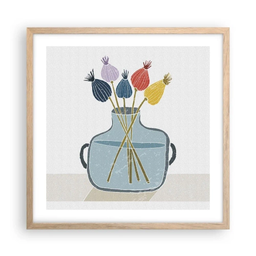 Poster in einem Rahmen aus heller Eiche - Es ist mucksmäuschenstill - 50x50 cm