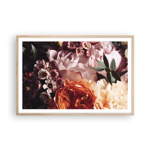 Poster in einem Rahmen aus heller Eiche - Eingehüllt in Schönheit - 91x61 cm