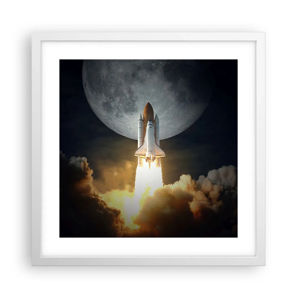 Poster in einem weißen Rahmen - Beginn eines überirdischen Abenteuers - 40x40 cm