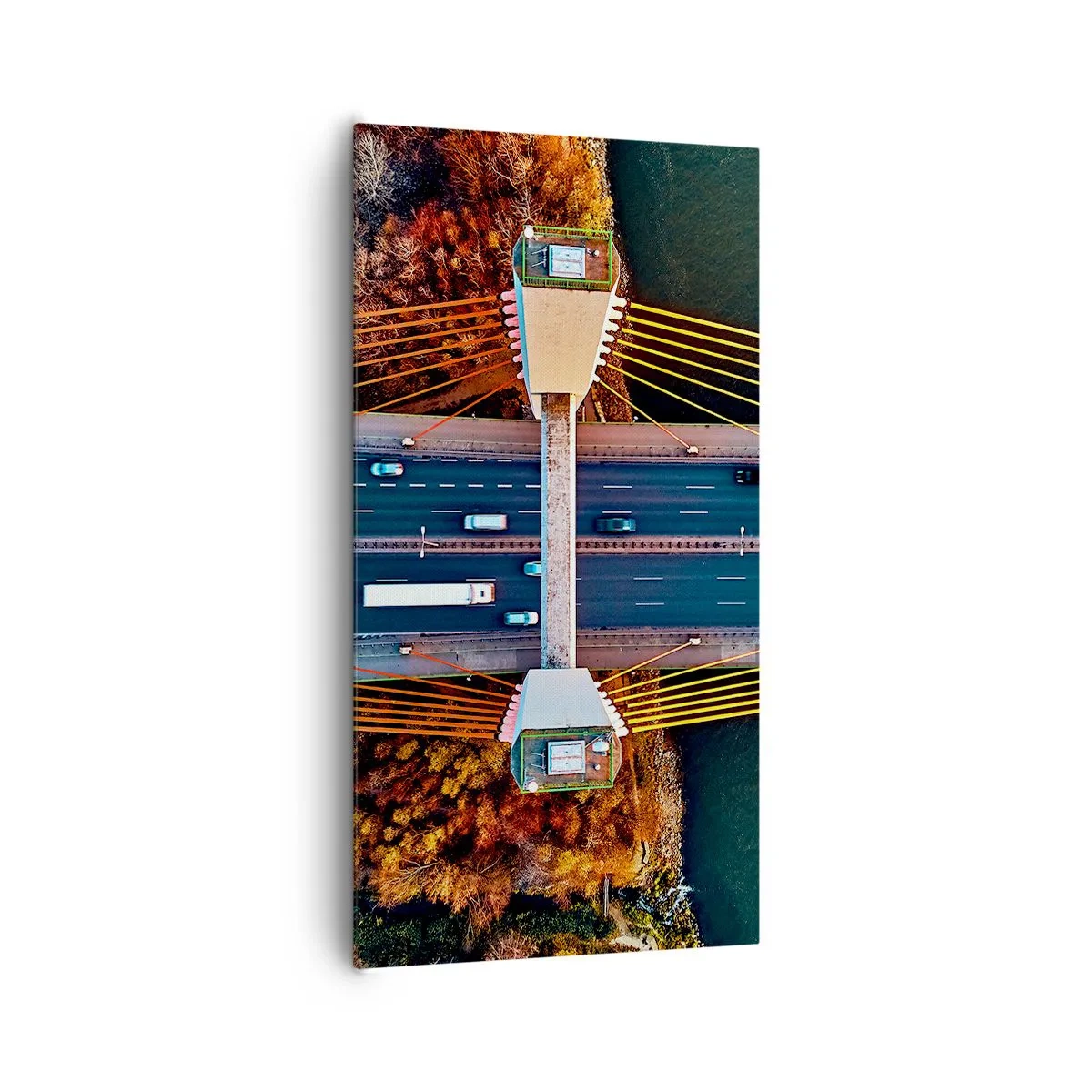 Bild auf Leinwand - Leinwandbild - Jenseits der Gewässer, jenseits der Wälder - 65x120 cm