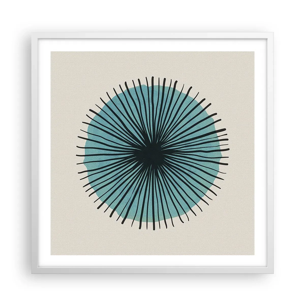Poster in einem weißen Rahmen - Strahlend im Blau - 60x60 cm