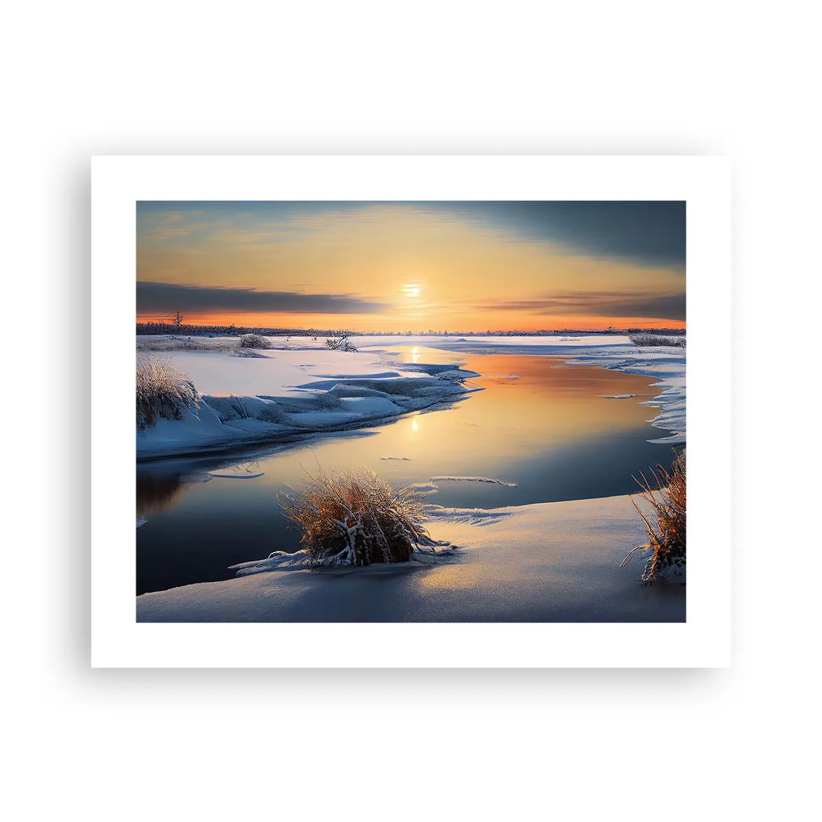 Poster - Wintersonnenuntergang - 50x40 cm