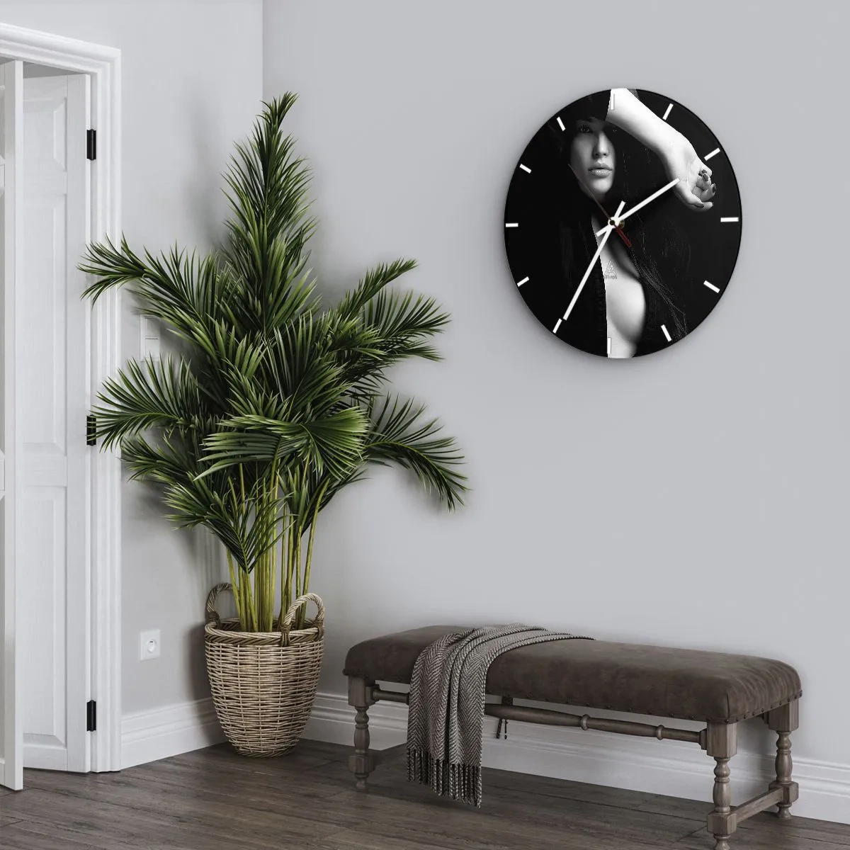 Wanduhr - Glasuhr - Schule der Verführung - 40x40 cm