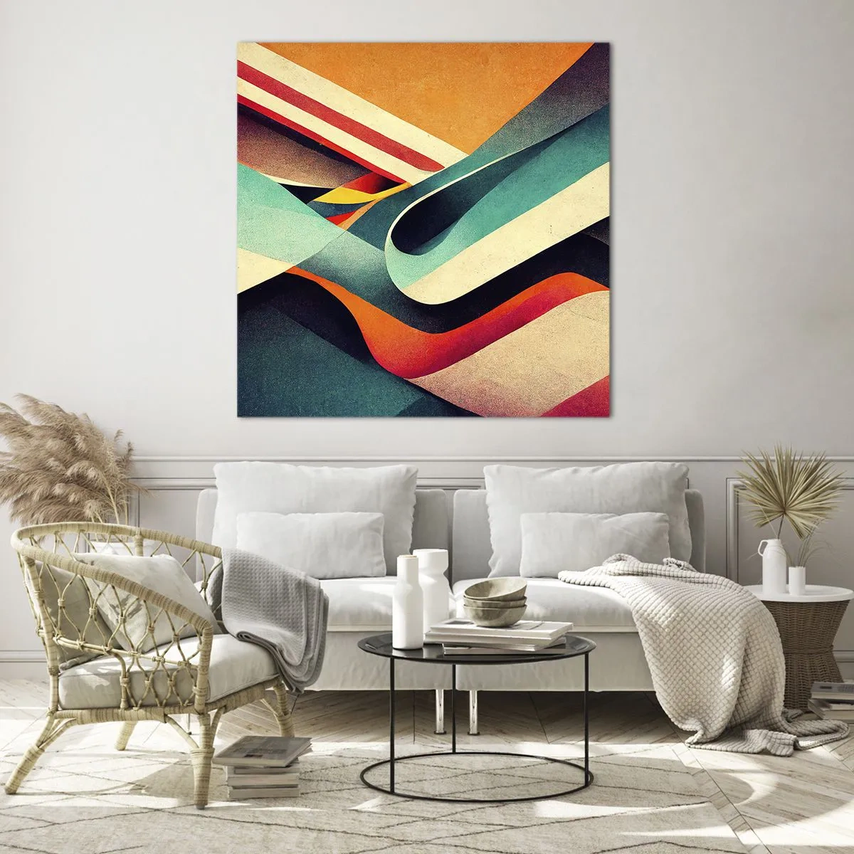 Glasbild - Bild auf glas - Intensive Komposition - 40x40 cm