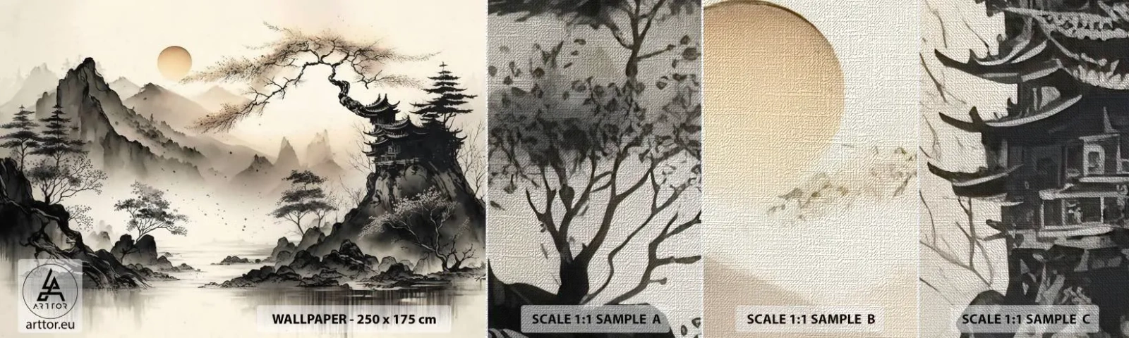 Fototapeten Muster Premium Canvas - Einzigartiger Charme des Orients - Asien, Japan, Sicht - 100x30 cm